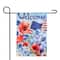 Welcome Patriotic Americana Outdoor Floral Garden Flag, 12.5" x 18"